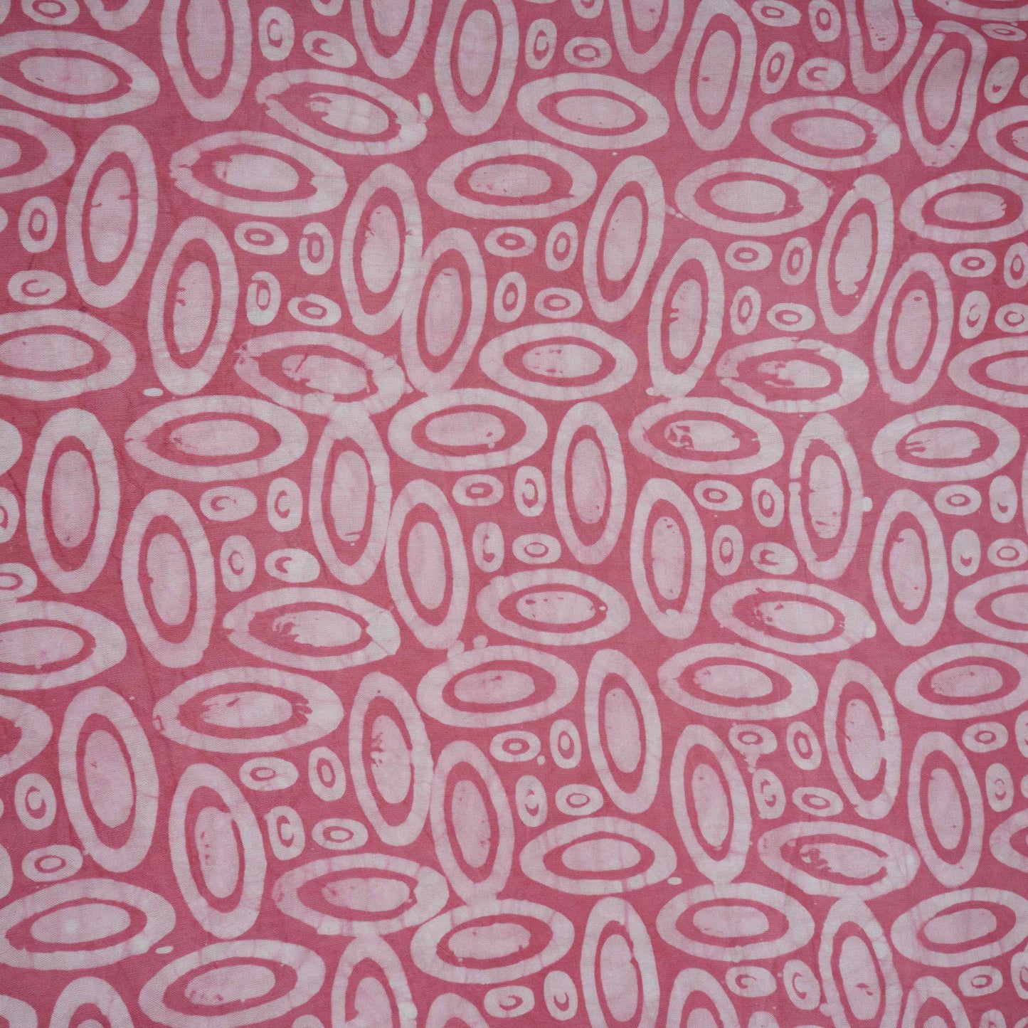 Pink Circle Batik Print Modal Satin Fabric EEG-32468