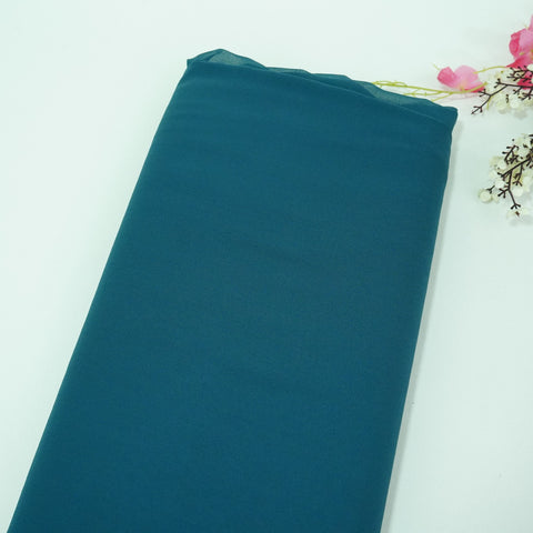 Teal Blue Solid Royal Georgette Fabric MKR-03