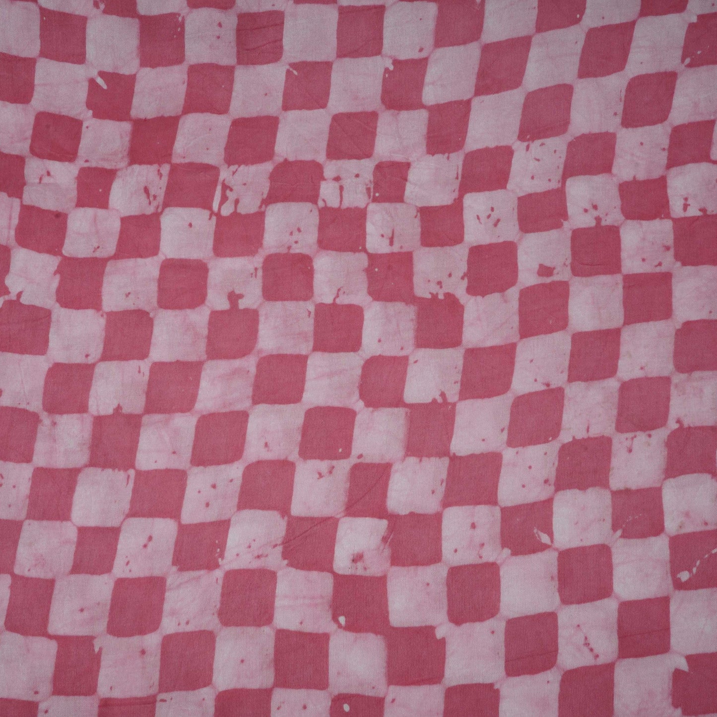Pink Geometrical Batik Print Modal Satin Fabric EEG-32482