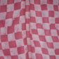 Pink Geometrical Batik Print Modal Satin Fabric EEG-32482