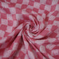 Pink Geometrical Batik Print Modal Satin Fabric EEG-32482