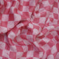 Pink Geometrical Batik Print Modal Satin Fabric EEG-32482