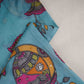 Turquoise Blue Pen Kalamkari With Hand Embroidery Mul Chanderi Fabric VF-30666