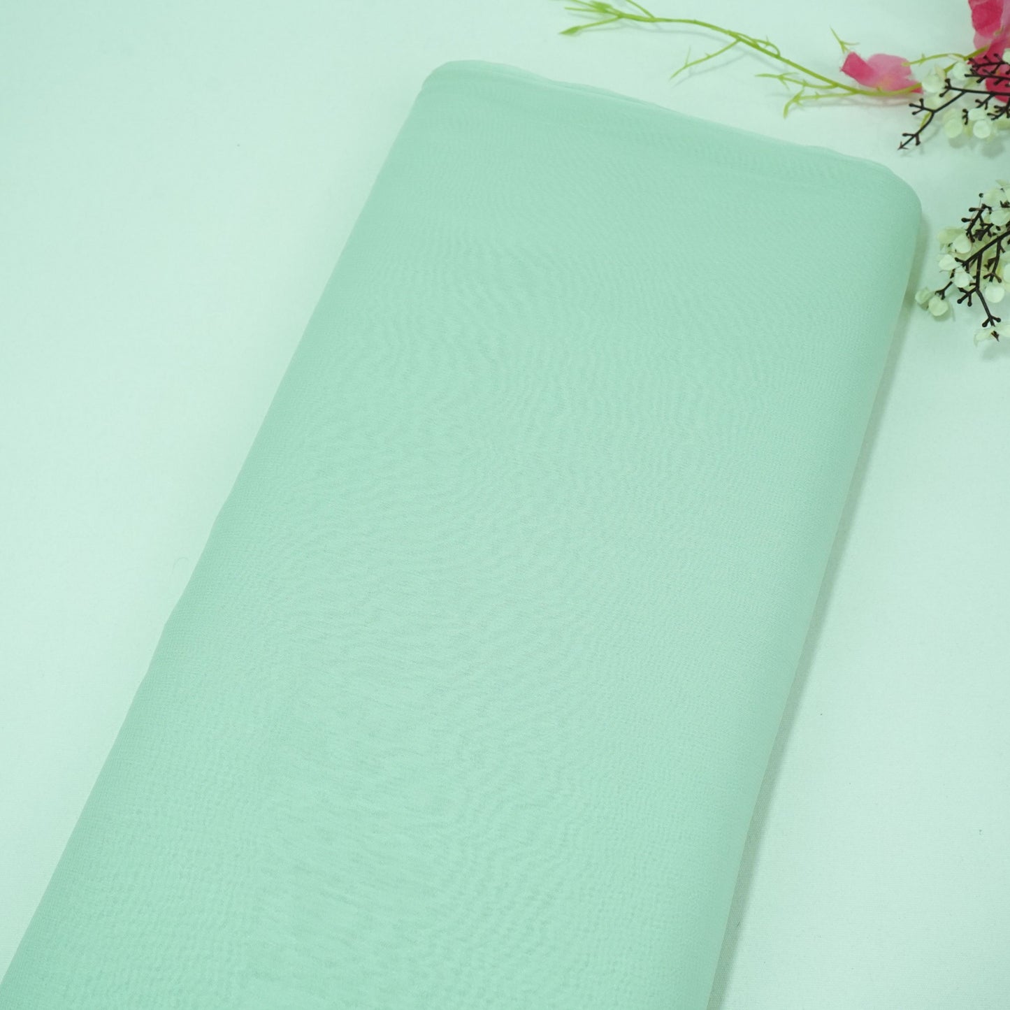 Pista Green Solid Royal Georgette Fabric MKR-18