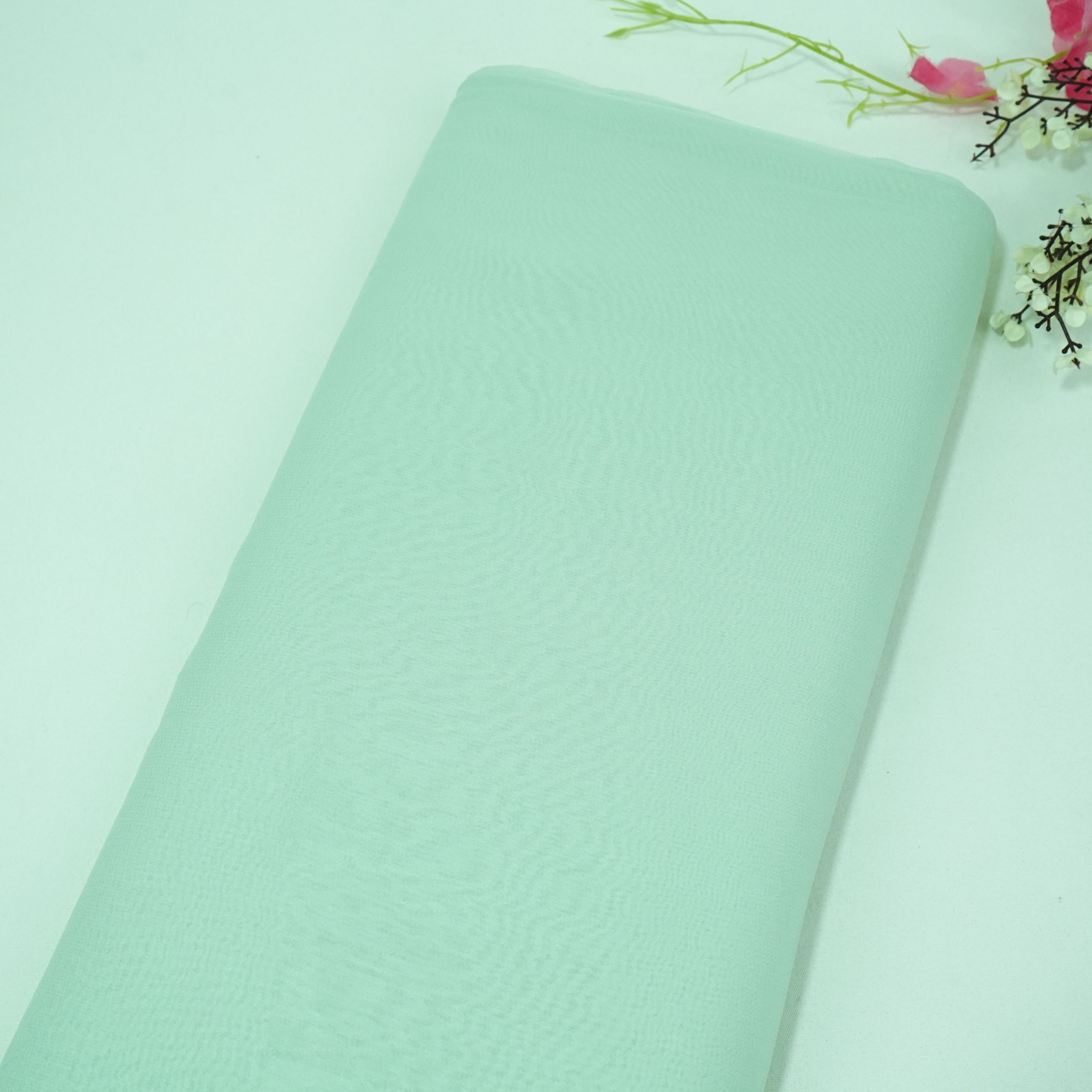 Pista Green Solid Royal Georgette Fabric MKR-18
