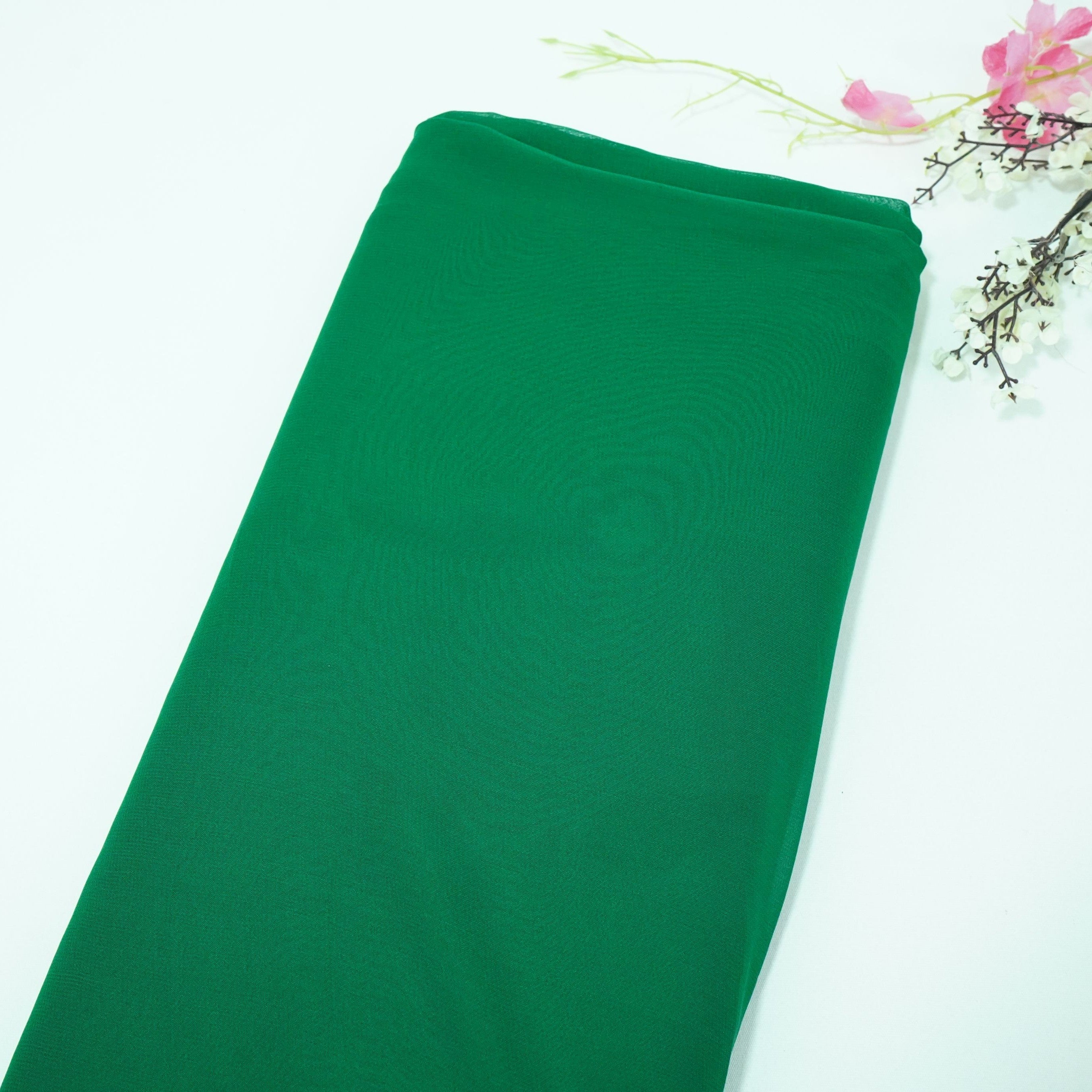 Green Solid Royal Georgette Fabric MKR-13