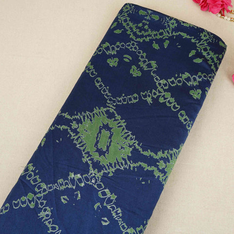 Blue Shibori Print Pure 70gm Chanderi Fabric SN-30541