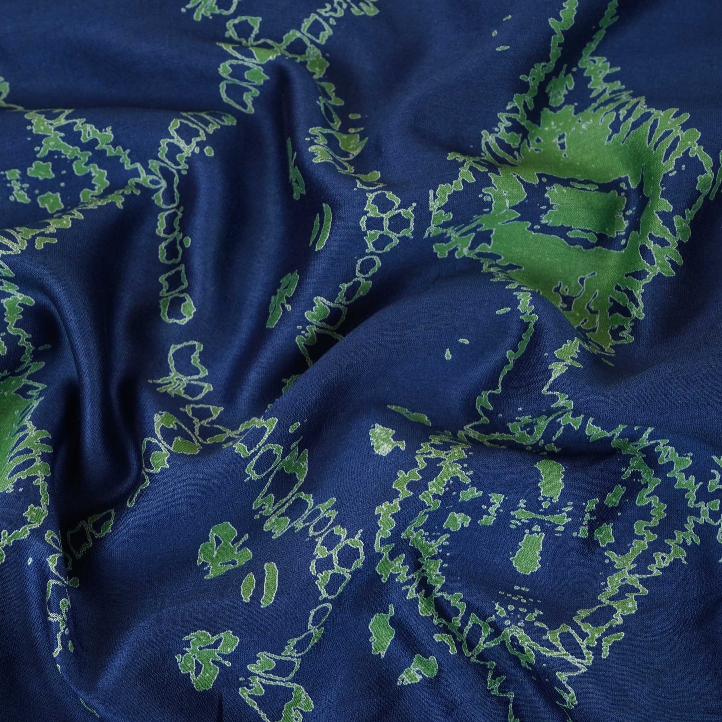 Blue Shibori Print Pure 70gm Chanderi Fabric SN-30541