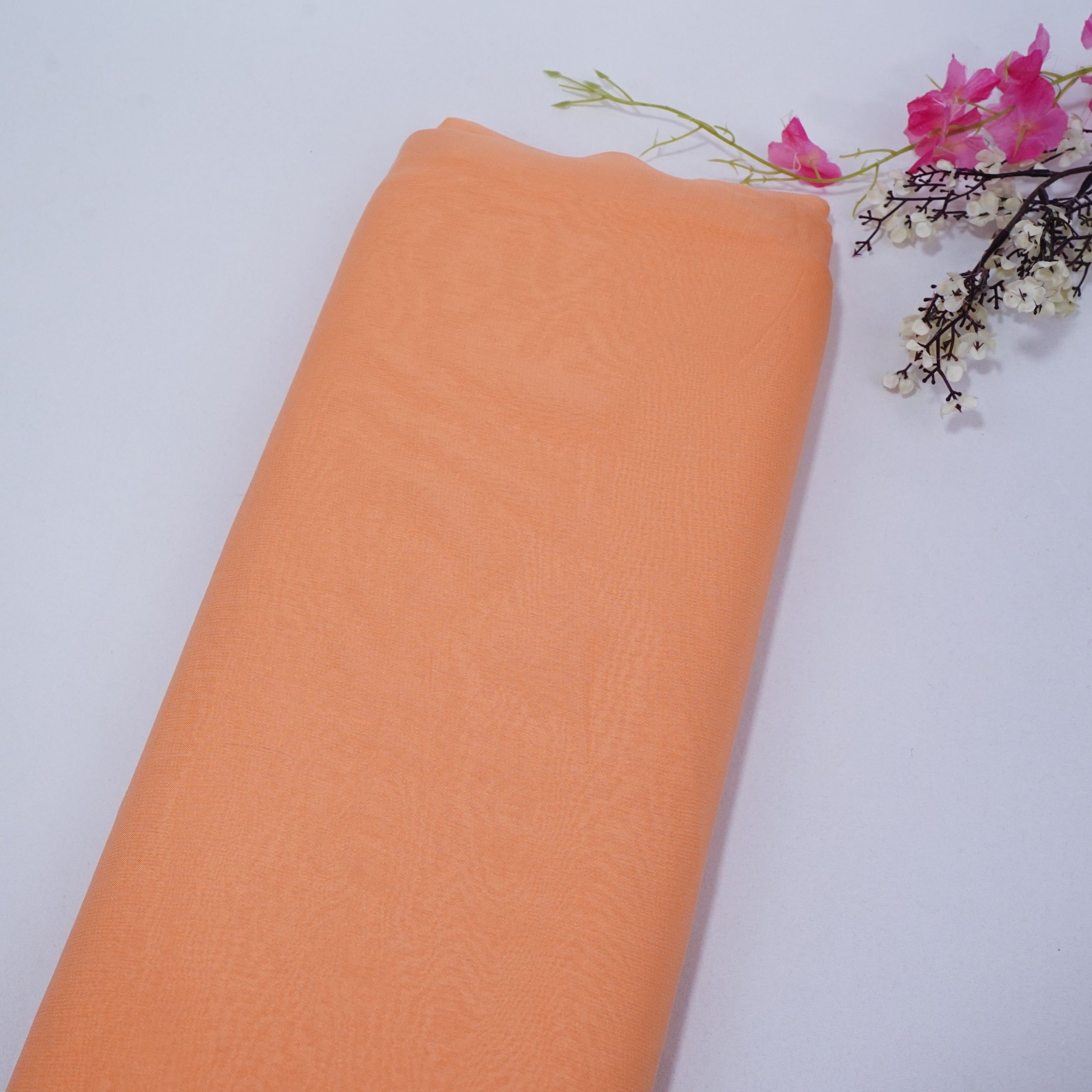 Light Orange Solid Royal Georgette Fabric MKR-06