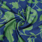 Blue Floral Print Pure 70gm Chanderi Fabric SN-30529