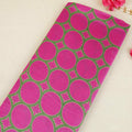 Magenta Pink Polka Dot Print Pure 70gm Chanderi Fabric SN-30545