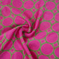 Magenta Pink Polka Dot Print Pure 70gm Chanderi Fabric SN-30545
