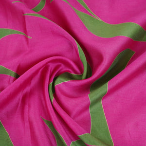 Magenta Pink Abstract Print Pure 70gm Chanderi Fabric SN-30544 - TradeUNO