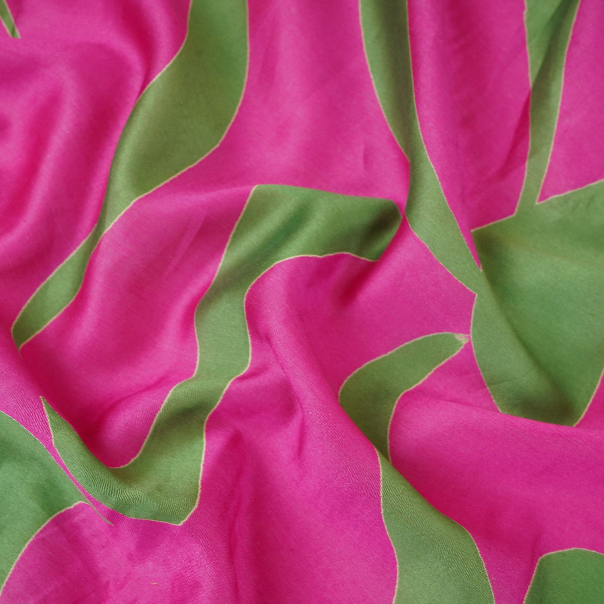 Magenta Pink Abstract Print Pure 70gm Chanderi Fabric SN-30544 - TradeUNO