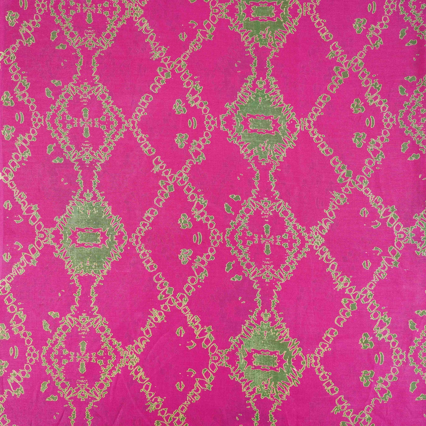 Magenta Pink Shibori Print Pure 70gm Chanderi Fabric SN-30534