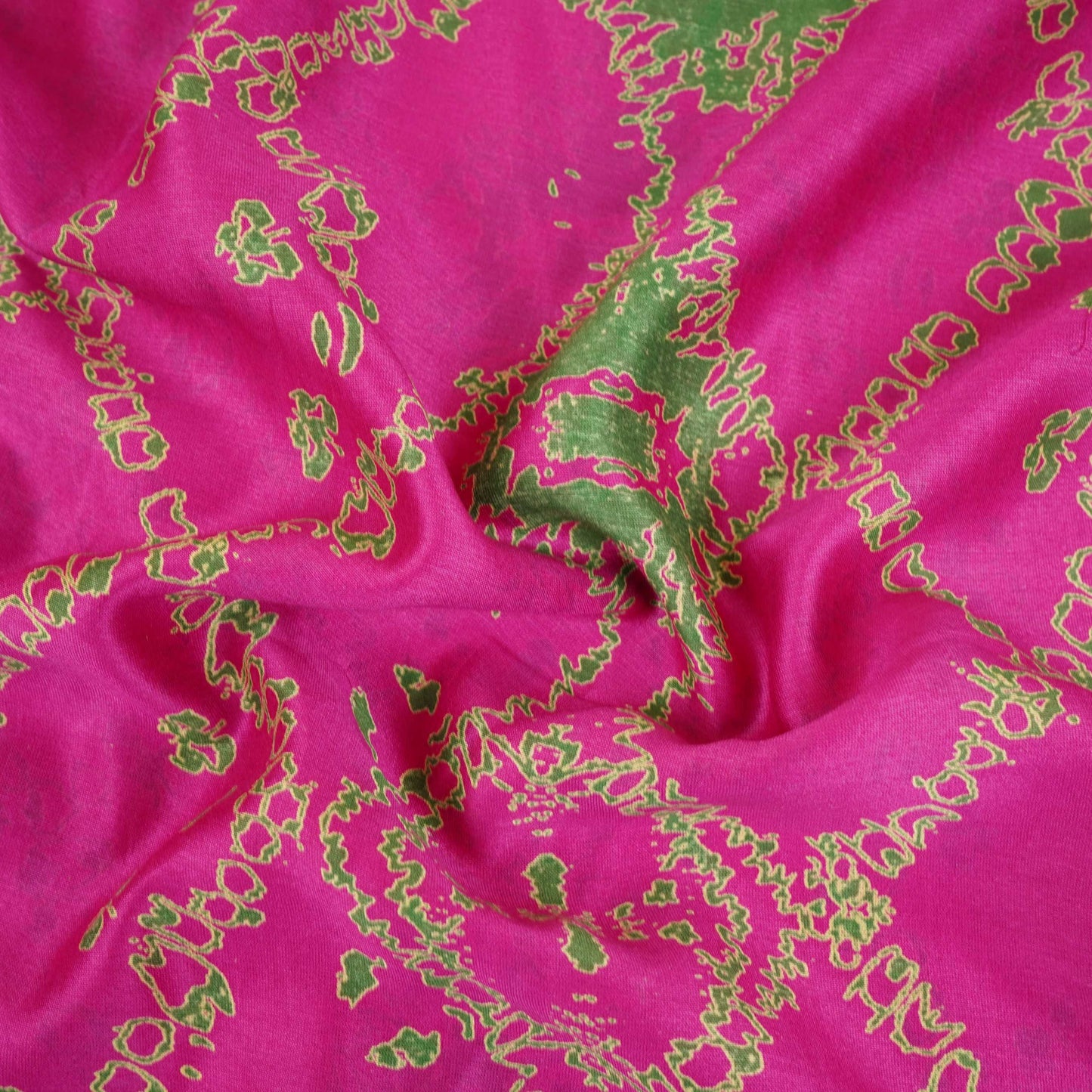 Magenta Pink Shibori Print Pure 70gm Chanderi Fabric SN-30534