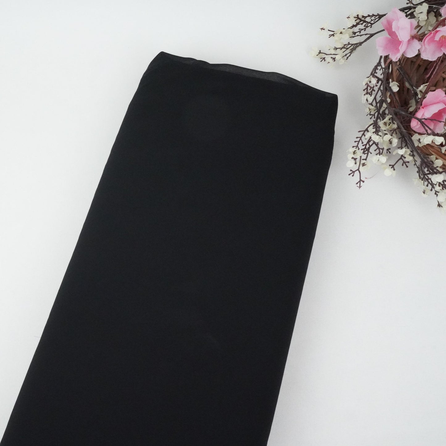 Black Solid 60Gm Georgette Fabric SSMG-35