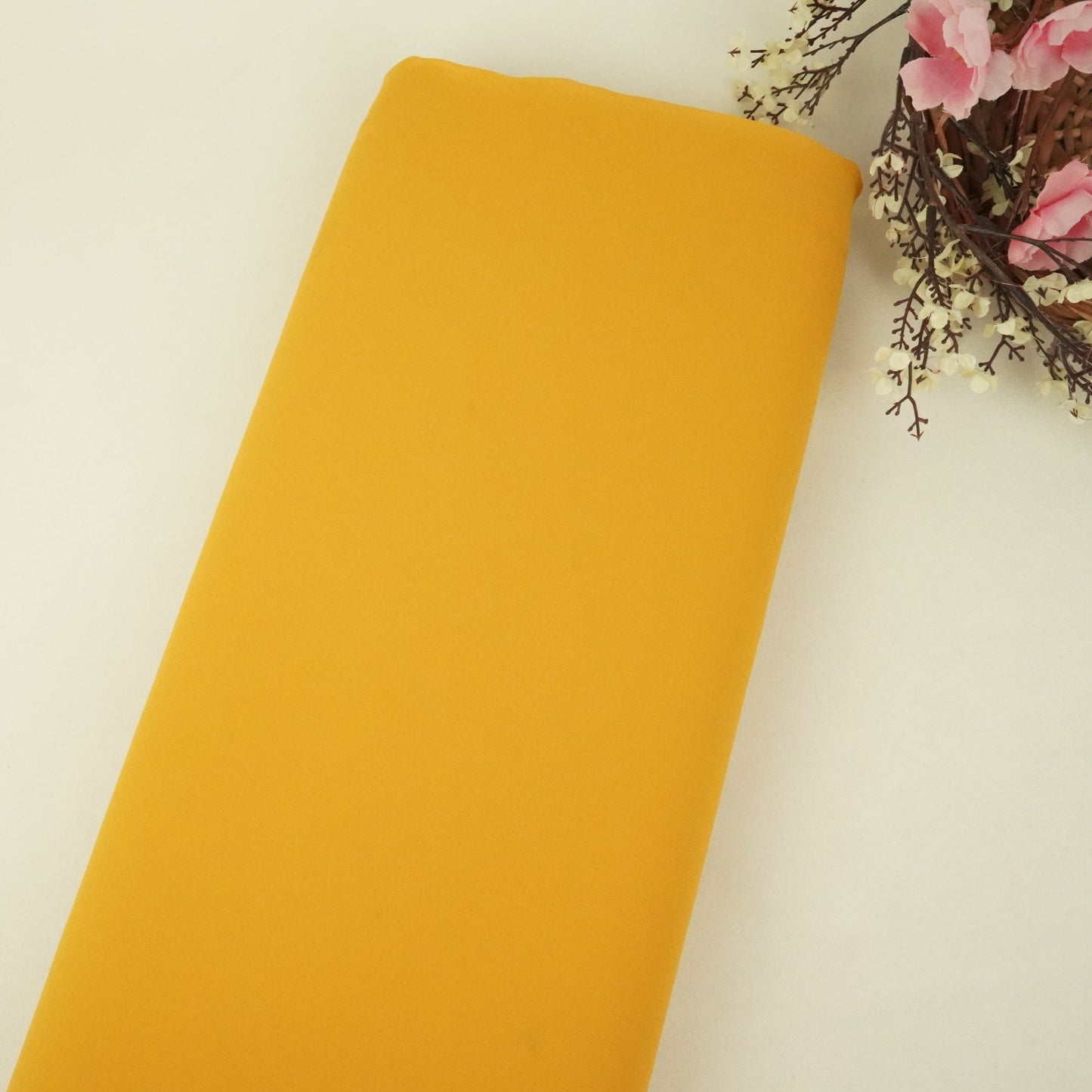 Yellow Solid 60Gm Georgette Fabric SSMG-43
