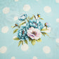 Aqua Blue Floral Polka Dot Print Muslin Fabric MT-29401