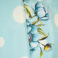 Aqua Blue Floral Polka Dot Print Muslin Fabric MT-29401