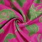 Magenta Pink Floral Print Pure 70gm Chanderi Fabric SN-30523
