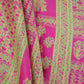 Magenta Pink Mughal Print Pure 70gm Chanderi Fabric SN-30524