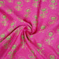 Magenta Pink Floral Print Pure 70gm Chanderi Fabric SN-30535