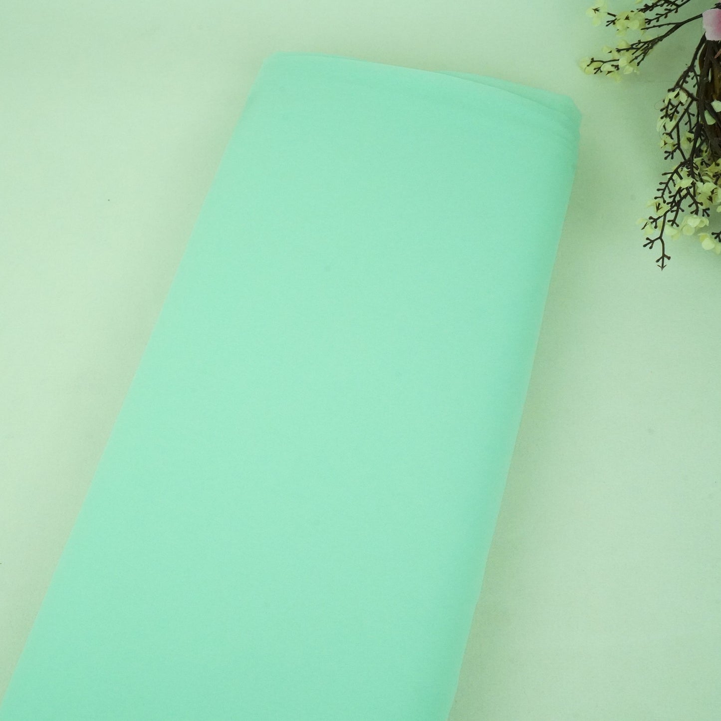 Mint Green Solid 60Gm Georgette Fabric SSMG-34