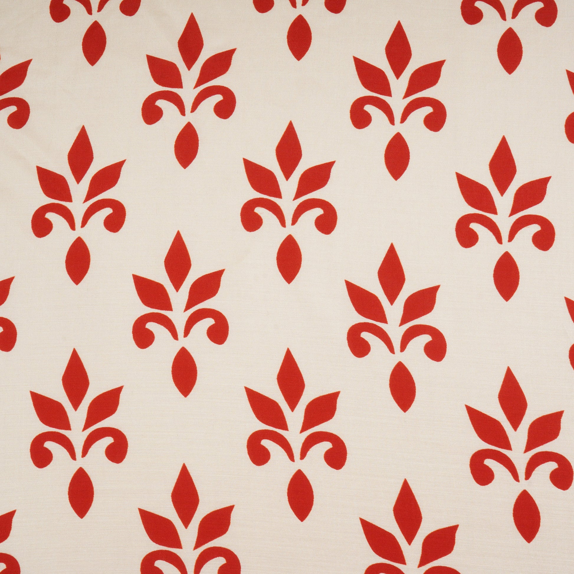 Red with Cream Floral Print Muslin Fabric MT-29393