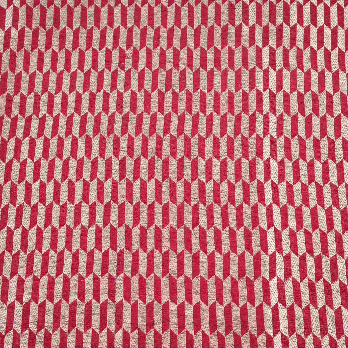 Magenta Pink Geometrical Print Katan Brocade Fabric CW-32554