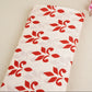 Red with Cream Floral Print Muslin Fabric MT-29393