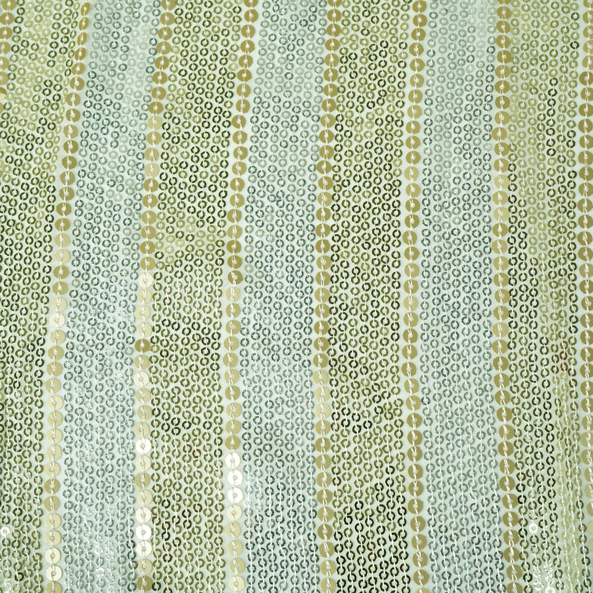 Silver & Gold Dyeable Sequins Embroidery Georgette Fabric