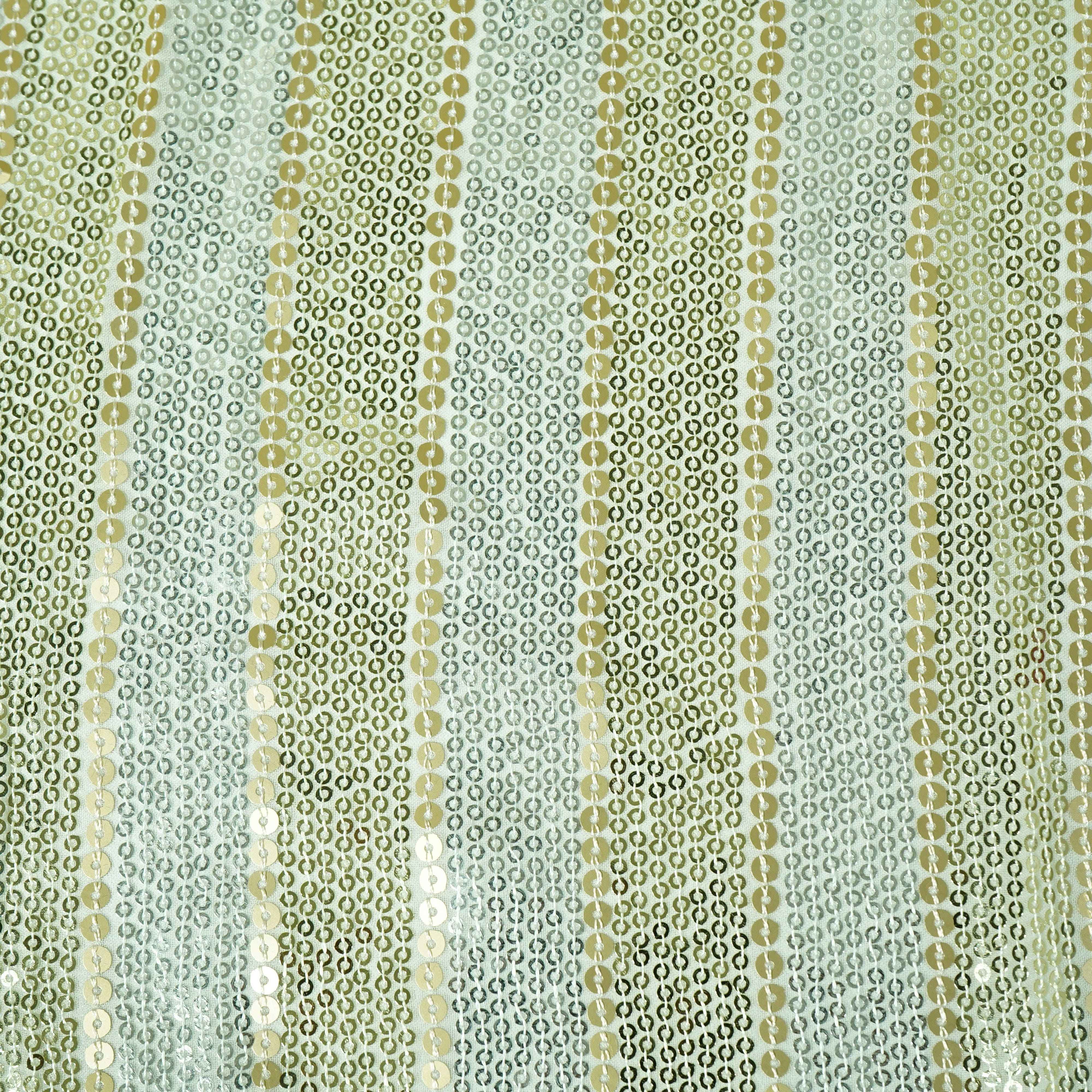 Silver & Gold Dyeable Sequins Embroidery Georgette Fabric