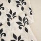 Black with Off White Floral Print Muslin Fabric MT-29394