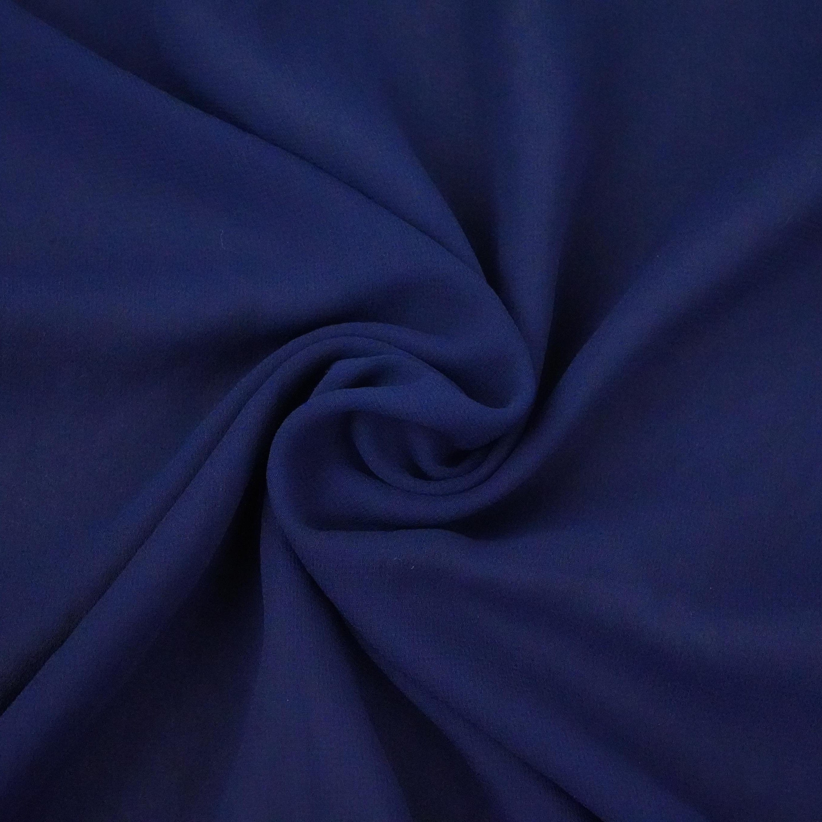 Navy Blue Solid 60Gm Georgette Fabric SSMG-40 - TradeUNO