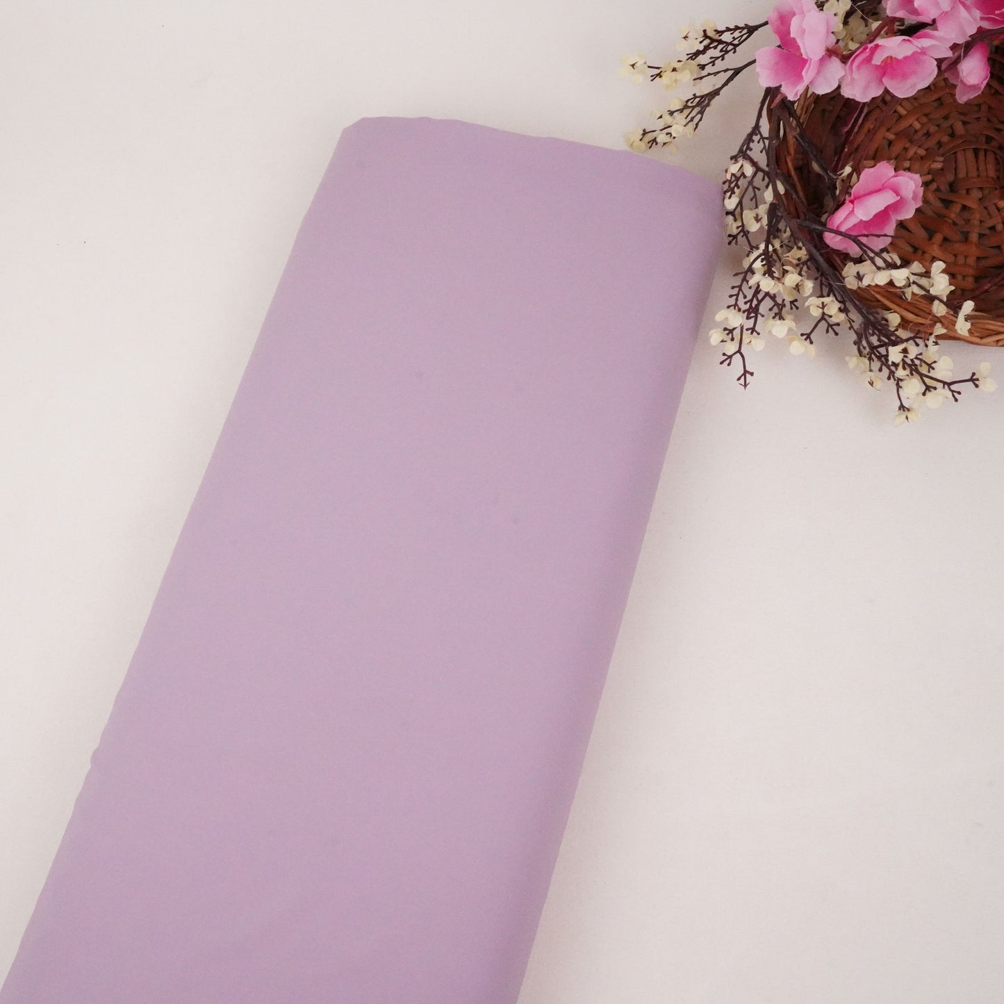 Lavender  Solid Malai Crepe Fabric - TradeUNO