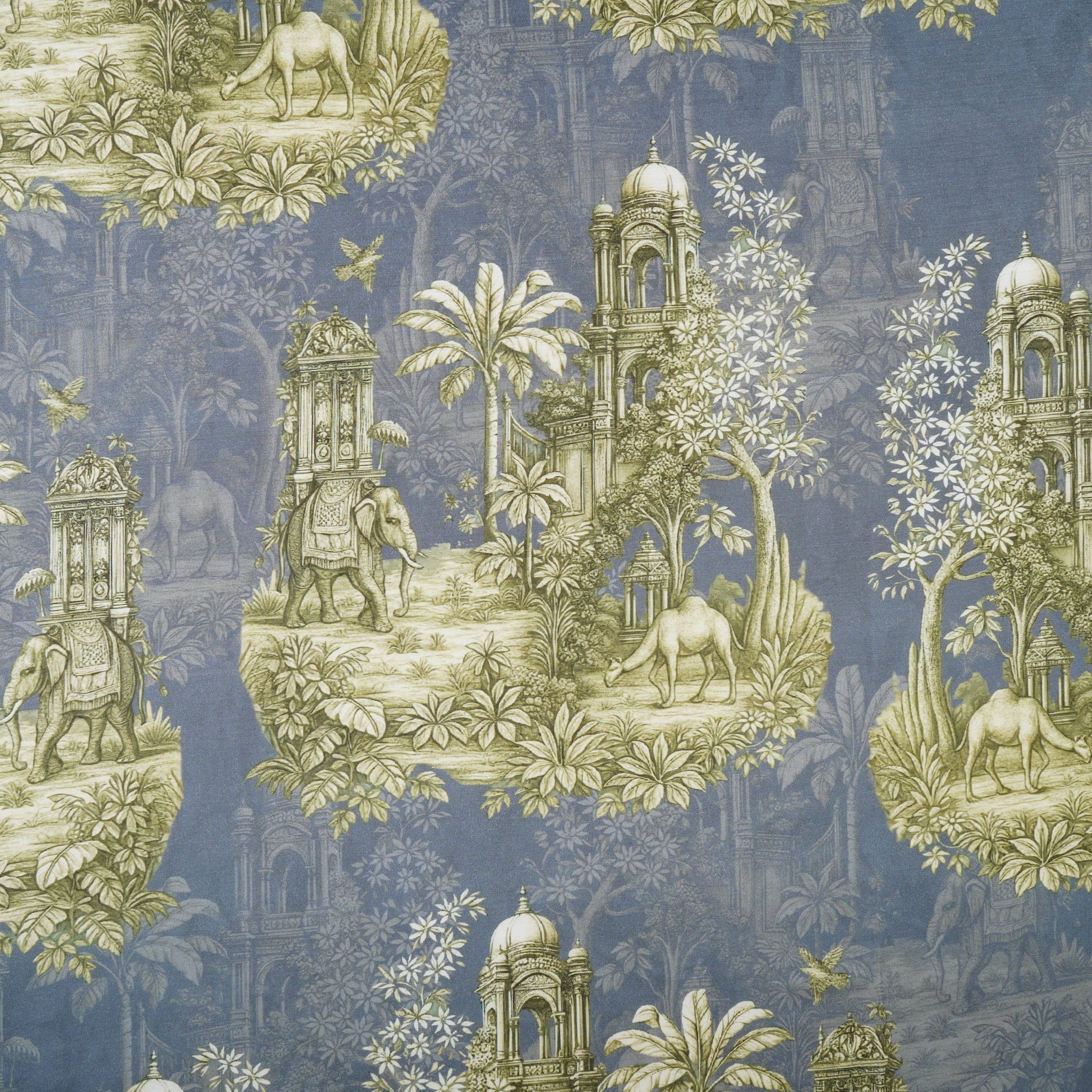 Dark Grey Traditional Print Muslin Fabric MT-29399