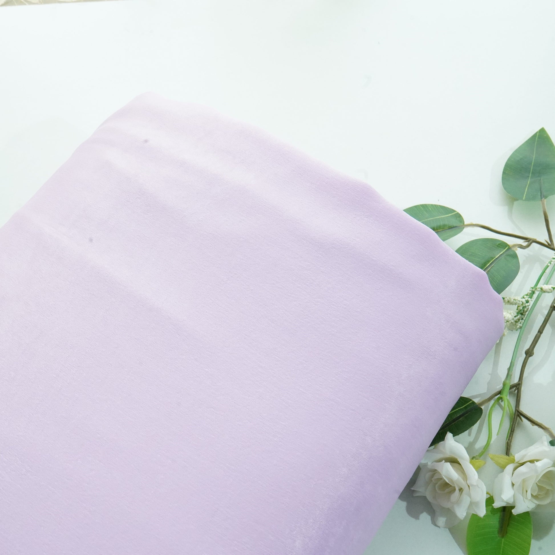 Lavender Solid Chanderi Velvet Fabric 18423
