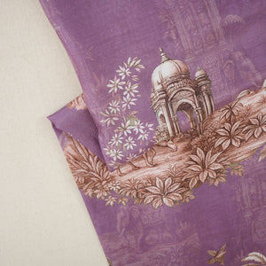 Lilac Traditional Print Muslin Fabric MT-29398