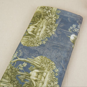 Dark Grey Traditional Print Muslin Fabric MT-29399