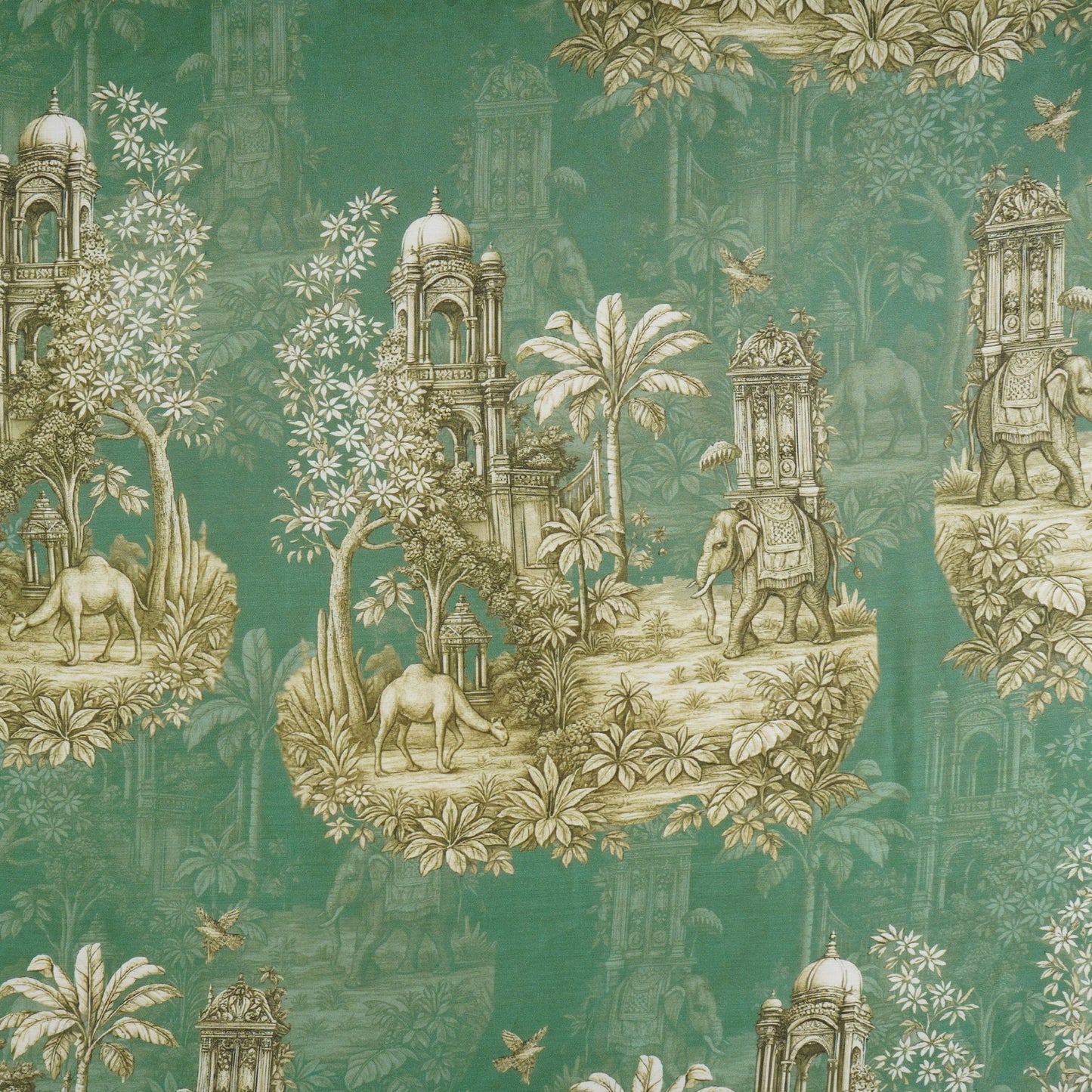 Green Traditional Print Muslin Fabric MT-29400