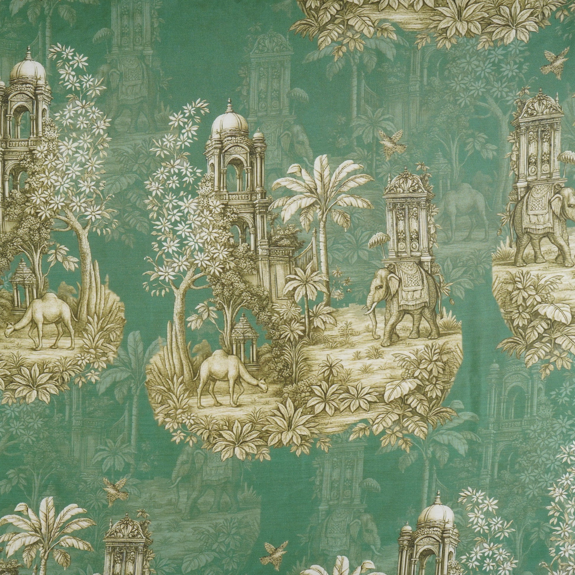 Green Traditional Print Muslin Fabric MT-29400