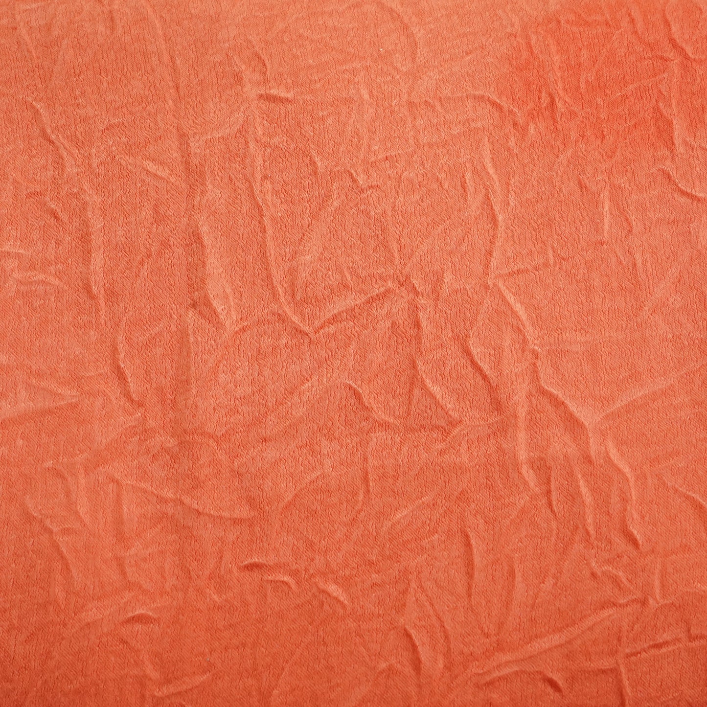 Orange Solid Crushed Chanderi Velvet Fabric 13285