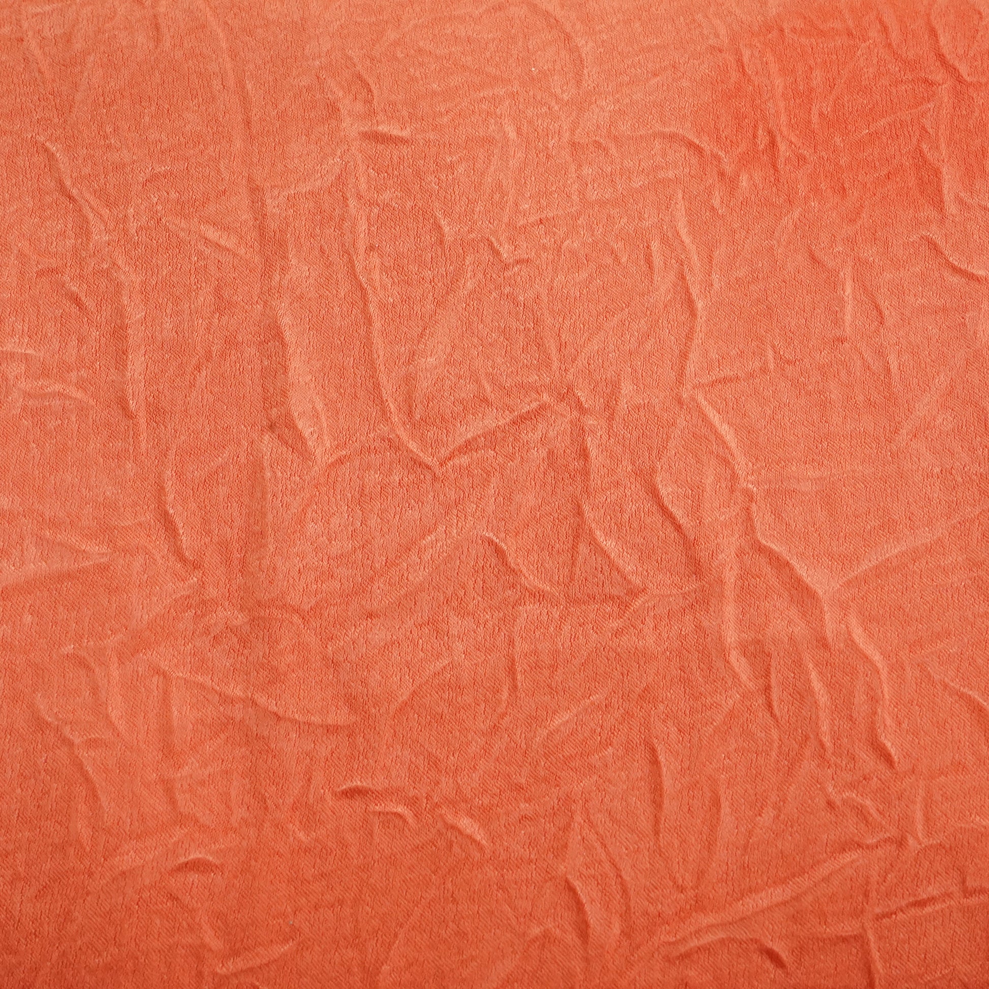 Orange Solid Crushed Chanderi Velvet Fabric 13285