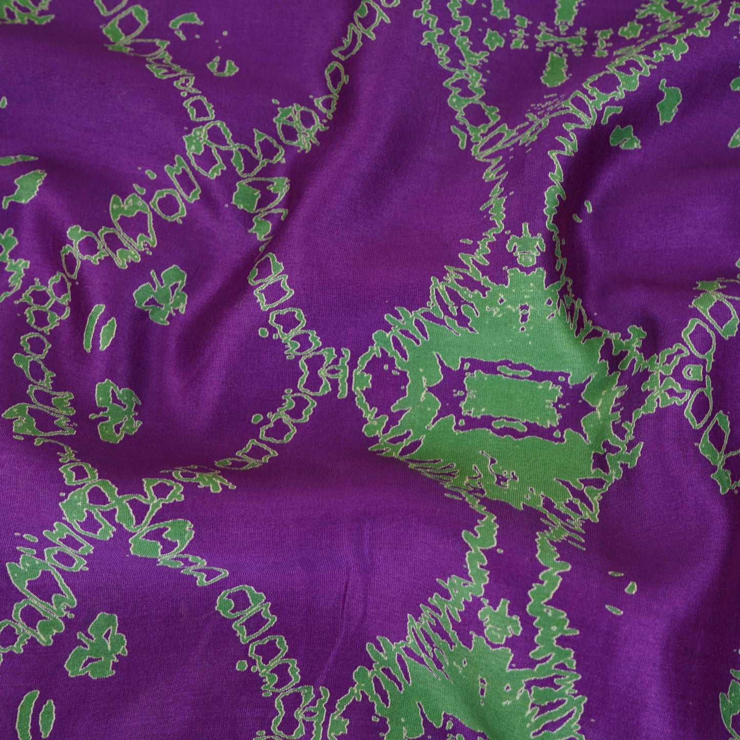 Purple Shibori Print Pure 70gm Chanderi Fabric SN-30537