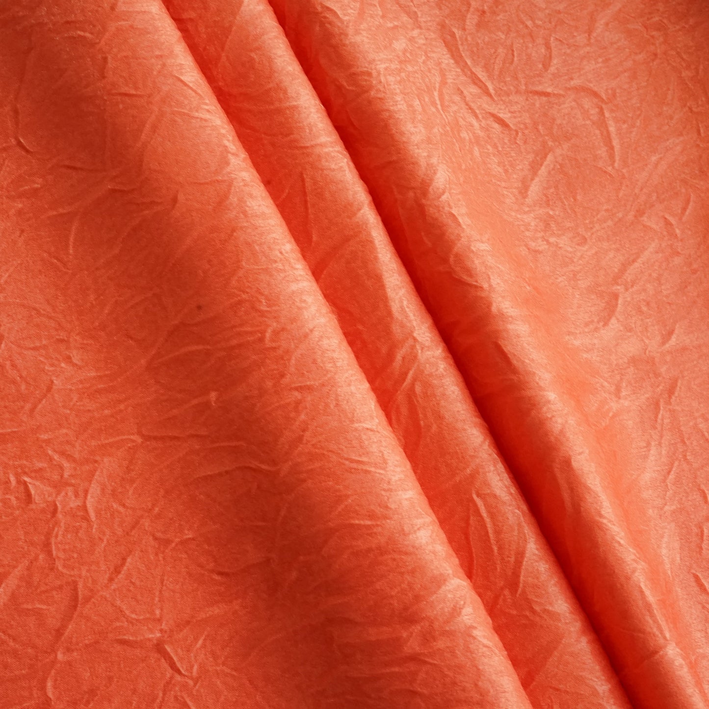 Orange Solid Crushed Chanderi Velvet Fabric 13285