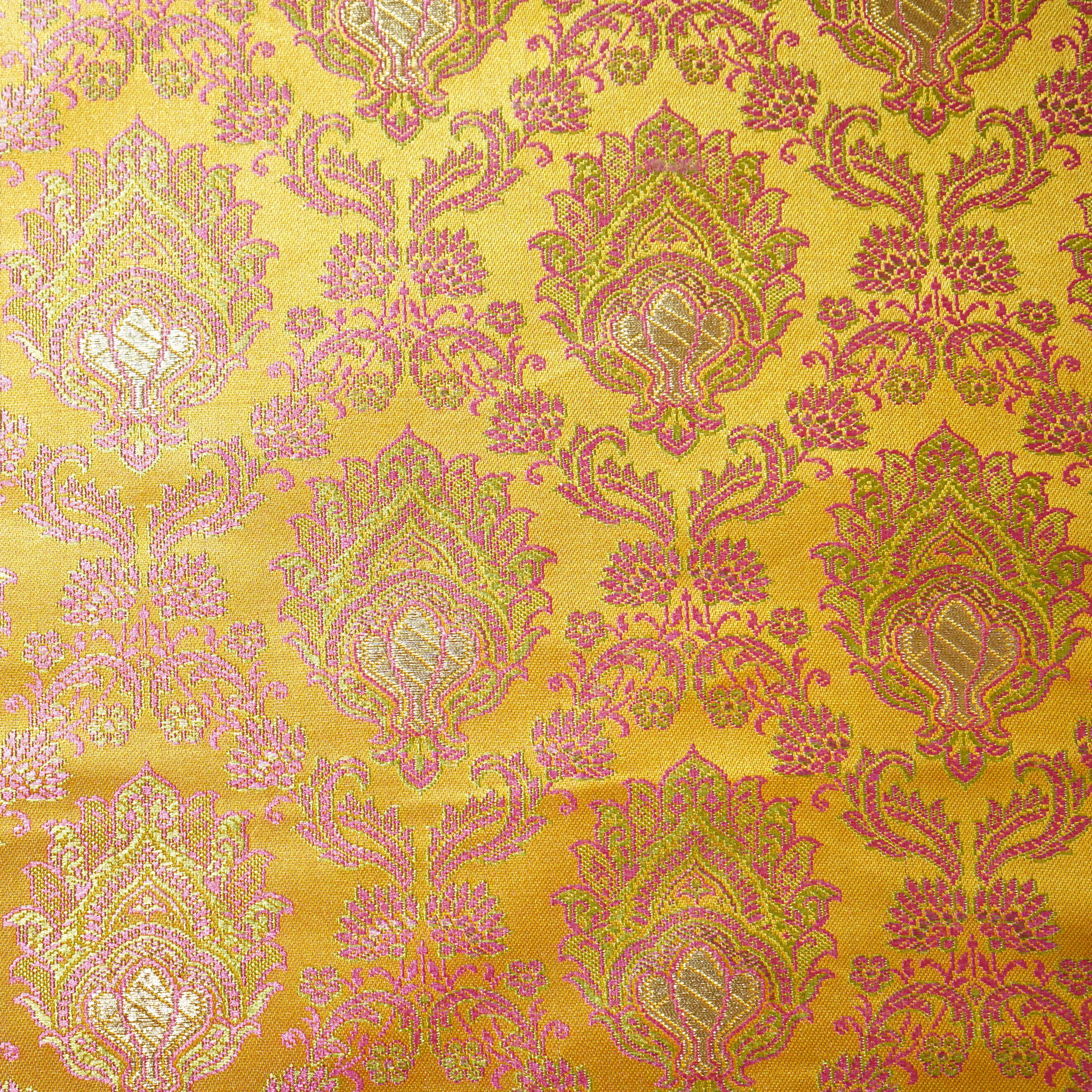 Mustard Tanchui Silk Fabric