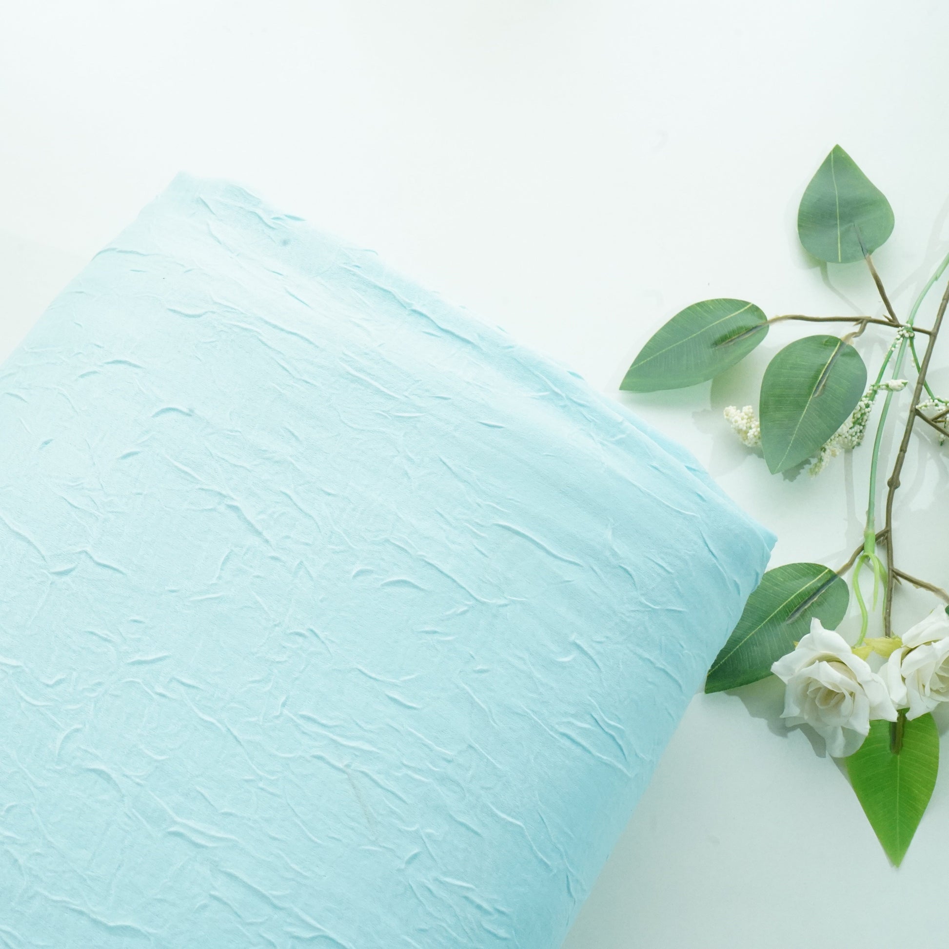 Blue Solid Crushed Chanderi Velvet Fabric 13287