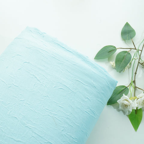 Blue Solid Crushed Chanderi Velvet Fabric 13287