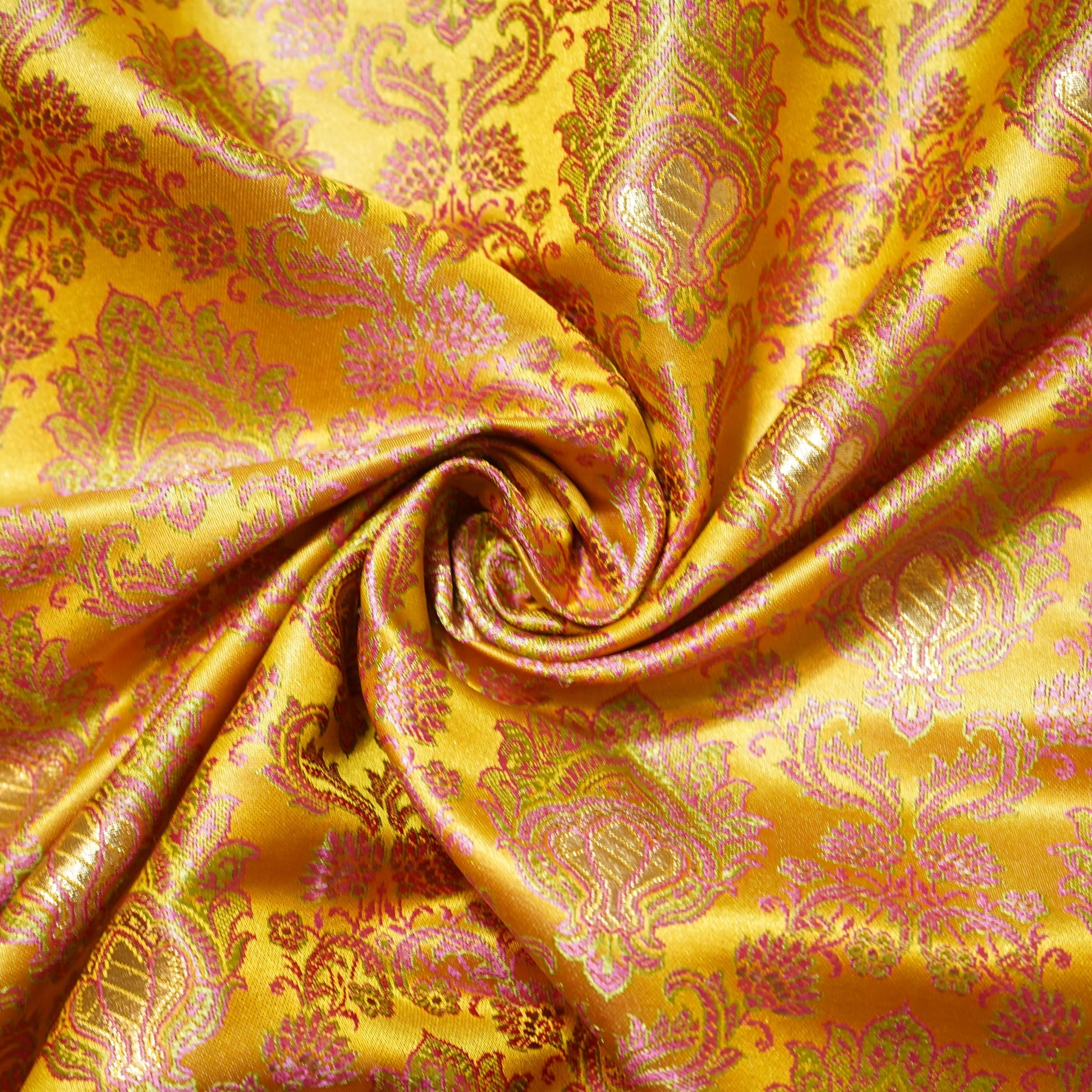 Mustard Tanchui Silk Fabric